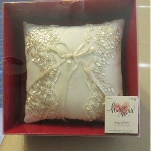 Ivory his & hers Wedding Ring Bearer Pillow